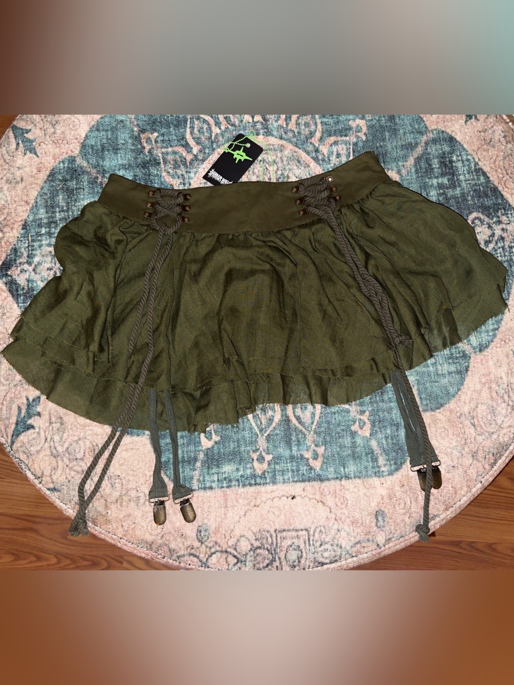 Dolls kill darker wavs CHORD LACE-UP MINI SKIRT